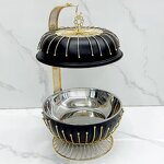 Chafing Dish Manufacturer - Hotel Restaurant Party 8L Stainless Steel Bead Hanging Stove Black Buffet with Alcohol Furnace