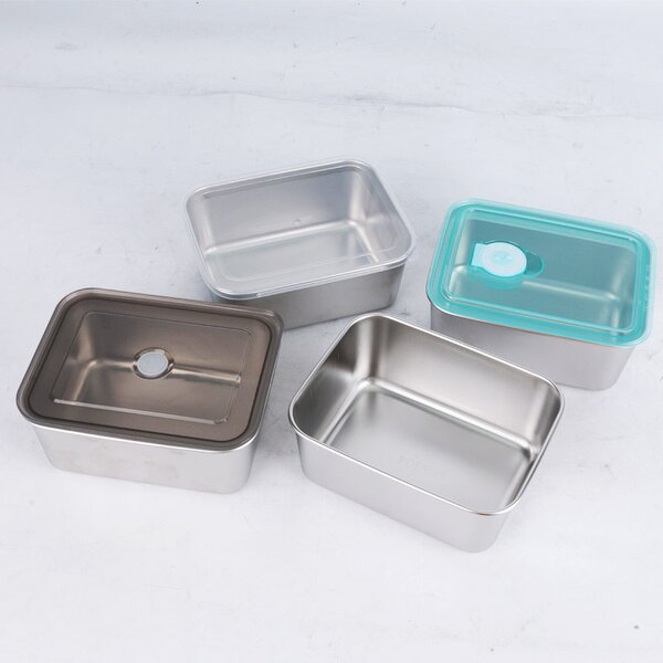 Food Storage Container Manufacturer - Durable Hotel Restaurant Kitchen Small Stainless Steel Metal With PP Lid