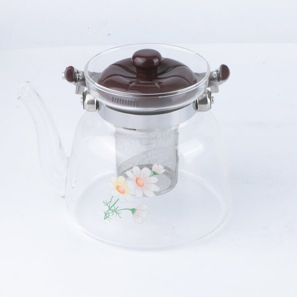 Glass Tea Pot Manufacturer - Top Seller 1200ml clear Cup Set High Borosilicate With Infuser Handle Suitable for Stovetop