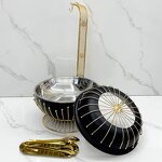 Chafing Dish Manufacturer - Hotel Restaurant Party 8L Stainless Steel Bead Hanging Stove Black Buffet with Alcohol Furnace