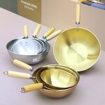 Deep Frying Pan Manufacturer - Classic 20/22/26/28cm with Eco-Friendly Dishwasher Safe Wooden Handle Stainless Steel Soup Pot