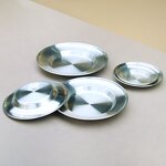 Serving Platters Manufacturer - Stainless Steel Plate Metal Camping Plates Large Silver Straw Hat Dinner Salad Plates