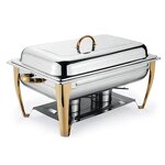 Buffet Food Warmer Manufacturer - Hotel Restaurant Gold Stainless Steel High Capacity Buffet Stove Chafing Dish