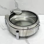 Chafing Dish Manufacturer - Modern Round 304 Stainless Steel with Glass Electric for Buffet & Wedding 6L Capacity Buffet Set