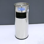 Trash Bin Manufacturer - Commercial Metal Outdoor Stainless Steel Ashtray Rubbish Can Waste Container