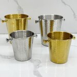 Wine Cooler Manufacturer - Large Luxury Stainless Steel 3L 5L New Style Whiskey Beer Champagne Cooler Tongs Golden Party