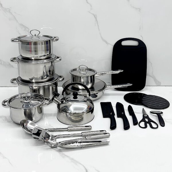 Kitchen Cookware Set Manufacturer - Multi-purpose Stainless Steel Induction Bottom Pots Pans for Gas for Home Cooking