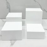Food Dessert Display Stand Manufacturer - White Buffet Acrylic Riser Cube Set of 6 Square for Sale