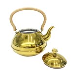 Gooseneck Teapot Manufacturer - Hot Sale Exquisite Gold Stainless Steel Wood Grain Handle With Filter
