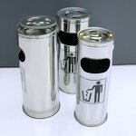 Trash Bin Manufacturer - Commercial Metal Outdoor Stainless Steel Ashtray Rubbish Can Waste Container