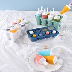 Ice Cream Mold Manufacturer - Newest Arrival 6 Ice Popsicle Set in Reusable Silicone With Stick Lid Creative Kitchen Tool