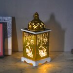 LED Desk Lamp Manufacturer - New Eid Mubarak Ramadan Festival Decoration Wooden Table Decor Lantern Muslim Ramadan Wind