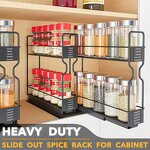 Spice Racks Manufacturer - Carbon Steel New Design Storage Holders Kitchen Under Sink Organizers With 2 Tier Sliding Drawer