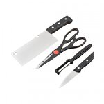 Knife Set Manufacturer - Hot Seller Chinese 4 Pieces Stainless Steel With Chopper Chef Paring Scissors Peeler