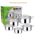 Cookware Set Manufacturer - 10 Piece Wholesale Kitchen Ware Stock Pot Stainless Steel Cooking Milk and Soup Pot