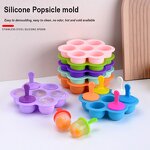 Ice Cream Ball Mold Manufacturer - Baby Food Storage Container and Lid Tool Silicone Popsicle 7-chamber Diy