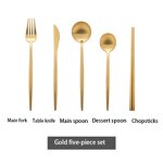 Cutlery Set Manufacturer - Modern Restaurant Food Grade Stainless Steel Gold Wedding Gold Knife Fork Spoon