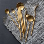Cutlery Set Manufacturer - Modern Restaurant Food Grade Stainless Steel Gold Wedding Gold Knife Fork Spoon