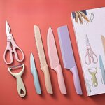 Knife Set Manufacturer - 2024 Wholesale Stainless Steel Kitchen Full Set of Colored Six Piece