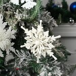Christmas Decoration Manufacturer - Pendant White Acrylic Snowflake Holiday Party Scene Tree Ornament Snow