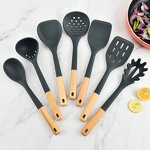 Kitchen Utensils Set Manufacturer - Accessories Cooking Tools Bulk Stocked Luxurious Wood Handle White Cooking