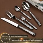 Flatware Set Manufacturer - 304 Stainless Steel Steak Knife and Fork Gift Box Imperial Court Retro Relief Palace