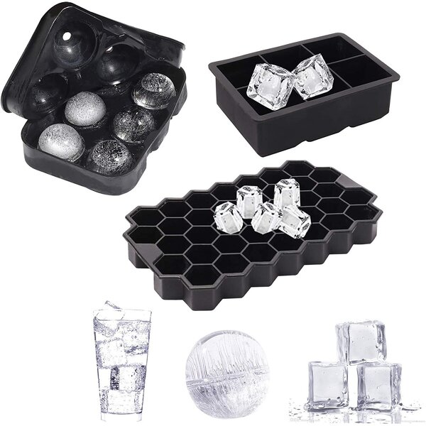 Ice Cube Tray Manufacturer - 2 Inch Hot Sale 6 Trays Silicone Ice Maker square and Sphere Shape for bar and Home