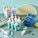 Ice Cream Mold Manufacturer - Newest Arrival 6 Ice Popsicle Set in Reusable Silicone With Stick Lid Creative Kitchen Tool