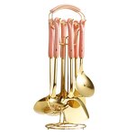 Kitchen Utensils Set Manufacturer - Ceramic Handle 7pcs Stainless Steel Cooking Kitchenware