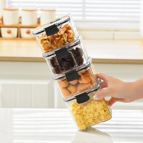Storage Box Manufacturer - Kitchen Household Multifunctional Transparent Plastic Sealed Snack Food Jars