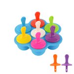 Ice Cream Ball Mold Manufacturer - Baby Food Storage Container and Lid Tool Silicone Popsicle 7-chamber Diy