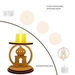 Ramadan Decorations Manufacturer - 2024 Gift Holiday Moon Castle Candlestick DIY Three-dimensional Wooden Candle Holder