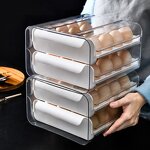 Egg Tray Organizer Manufacturer - Kitchen Double Layer Plastic Storage Box