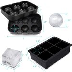 Ice Cube Tray Manufacturer - 2 Inch Hot Sale 6 Trays Silicone Ice Maker square and Sphere Shape for bar and Home