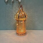 LED Iron Lantern Manufacturer - Temple Moroccan Style Decorative Candle Holder Gold Ornate Antique Inspired Wedding Eid