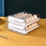 Egg Tray Organizer Manufacturer - Kitchen Double Layer Plastic Storage Box