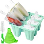 Silicone Ice Cube Molds Manufacturer - New Product 4 Cavity Popsicle Molds with Stick Straw