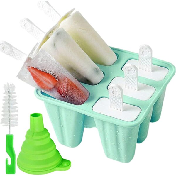 Silicone Ice Cube Molds Manufacturer - New Product 4 Cavity Popsicle Molds with Stick Straw