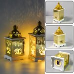 LED Desk Lamp Manufacturer - New Eid Mubarak Ramadan Festival Decoration Wooden Table Decor Lantern Muslim Ramadan Wind