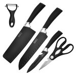 Kitchen Knives Manufacturer - Wholesale Business Gifts Professional Black Spray Painted Stainless Steel Fruit Utensils Set