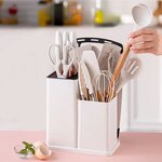 Kitchen Utensil Sets Manufacturer - Oem 19pcs Wood Handle Silicone Utensils with Storage Holder