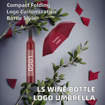 Umbrella Manufacturer - LS Factory Custom Logo Three-Folding Modern Design Wine Bottle Folding Function Manual Control