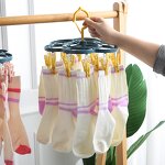 Hooks Manufacturer - Household Multifunctional Dormitory Socks Drying Rack Multi Clip Baby Windproof Clothes Hanging Underwear