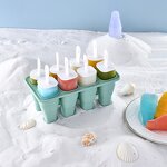 Ice Cream Mold Manufacturer - Newest Arrival 6 Ice Popsicle Set in Reusable Silicone With Stick Lid Creative Kitchen Tool
