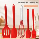 Kitchen Utensils Manufacturer - New Silicone Products Home and Accessories 5Pcs Heat Resistant Food Cheap Cooking Spatula Set