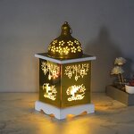 LED Desk Lamp Manufacturer - New Eid Mubarak Ramadan Festival Decoration Wooden Table Decor Lantern Muslim Ramadan Wind