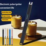 Electric Lighter Manufacturer - Wholesale Metal Customized Logo Single Arc USB Kitchen Flameless Candle