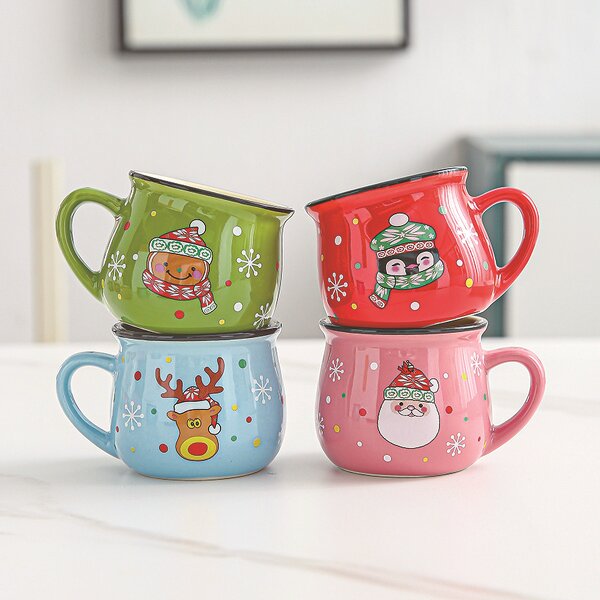 Ceramic Christmas Cups Manufacturer - Promotional SantaClaus Mugs Luxurious Cute Party Handle