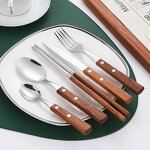 Cutlery Set Manufacturer - Wholesale Wooden Handle Knife Fork Spoon Stainless Steel for Restaurant