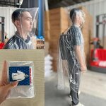 Plastic Rain Ponchos Manufacturer - Disposable Clear Adults Thick Emergency Waterproof with Hoods and Sleeves for Men Women Free Party